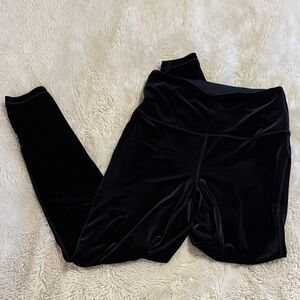 Black Velvet Leggings, Size Large